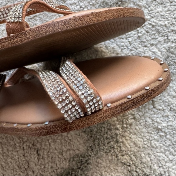Steve Madden sandals LOOMI embellished Slip On 3 strap Rhinestone Studded 10 - Picture 9 of 15